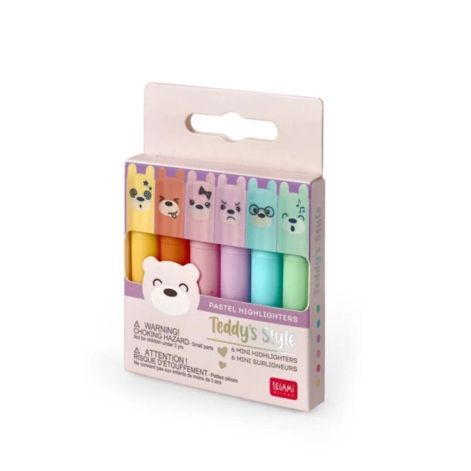 Legami, SET DI 6 MINI EVIDENZIATORI TEDDY'S