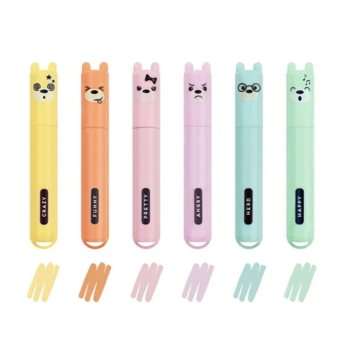 Legami, SET DI 6 MINI EVIDENZIATORI TEDDY'S