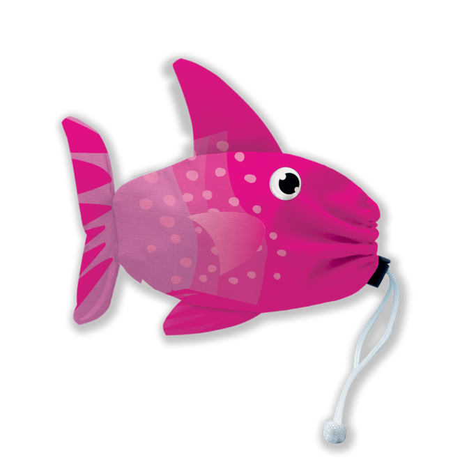 Bustina sagomata pesce in poliestere con 5 matitoni e temperino Tinta Unita Kids