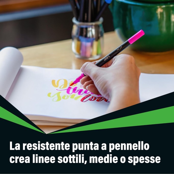 BIC Intensity, Pennarelli Colorati Doppia Punta, Punta in Feltro e Punta a Pennello, 6 Unità