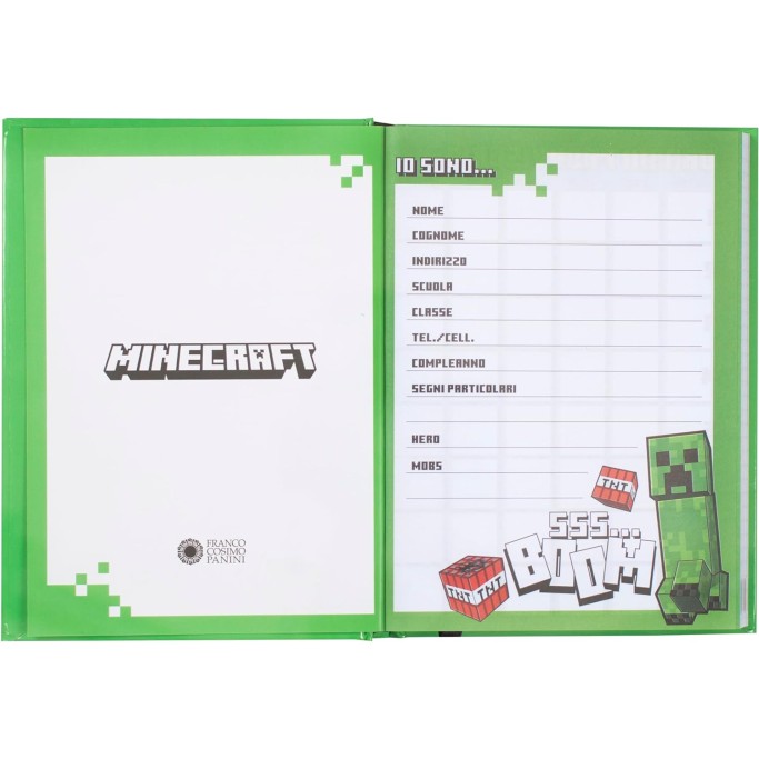 Diario Scuolastico 13x17.8 cm, MINECRAFT