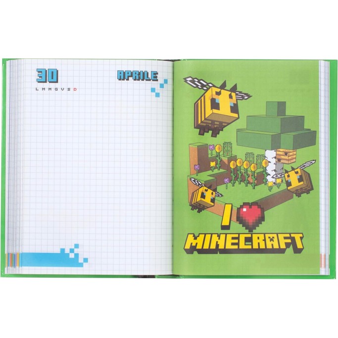 Diario Scuolastico 13x17.8 cm, MINECRAFT