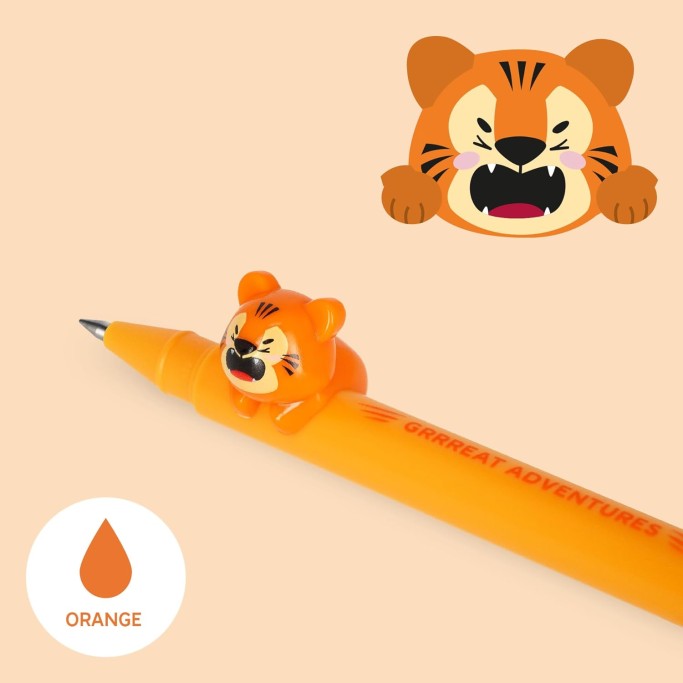 LEGAMI - PENNA GEL CON ANIMALETTO DECORATIVO Tigre