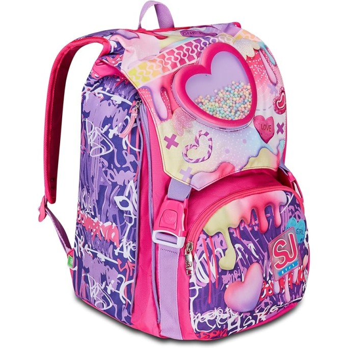 SJ Gang Zaino Scuola Estensibile, Rosa