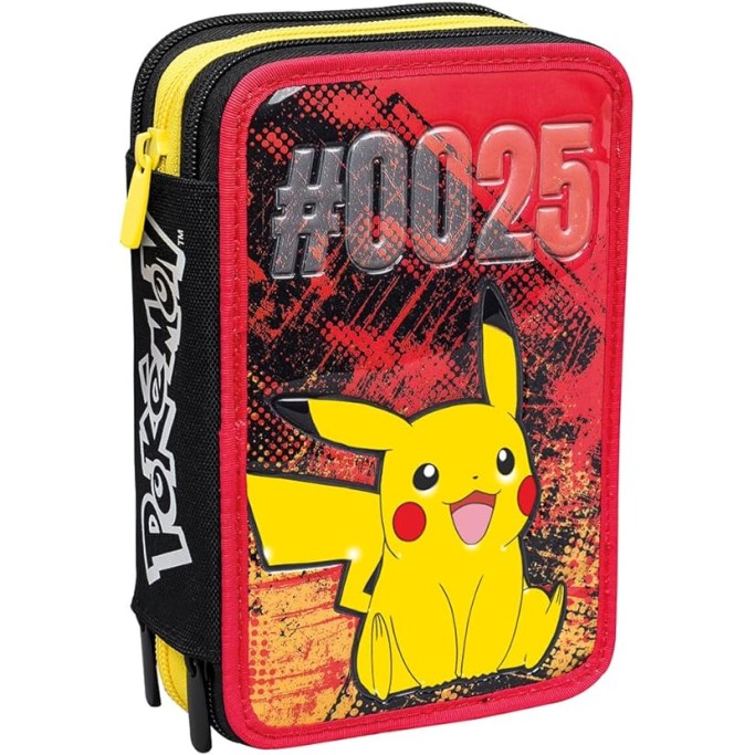 Seven Astuccio Scuola 3 Scomparti, PIKACHU