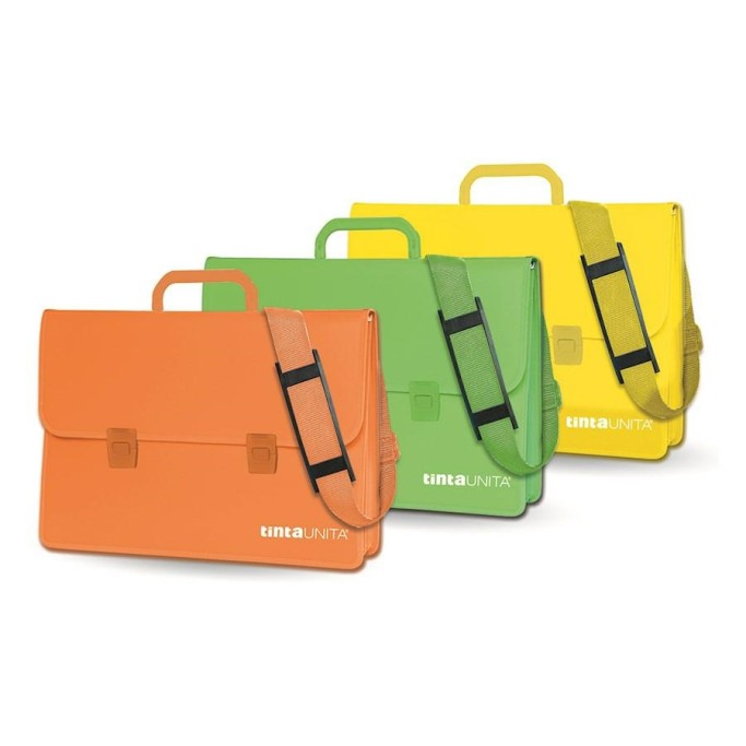 Tinta Unita Valigetta Soft in PPL Tessuto 37x52cm con tracolla