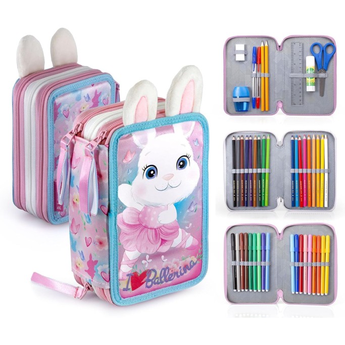Astuccio 3 zip Bunny