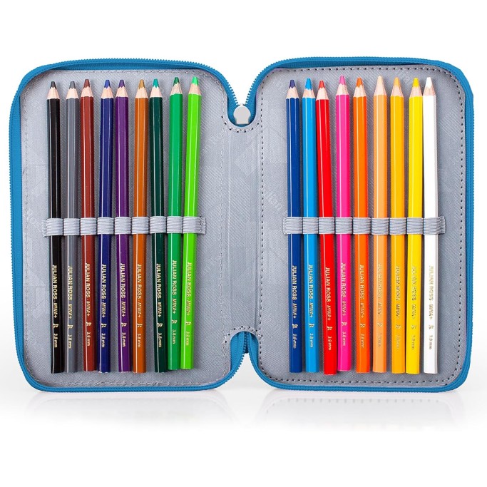 Astuccio 3 zip Champion - Blu
