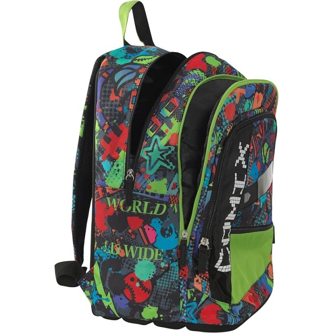 Zaino scuola estensibile bright street boy con scritta luminosa