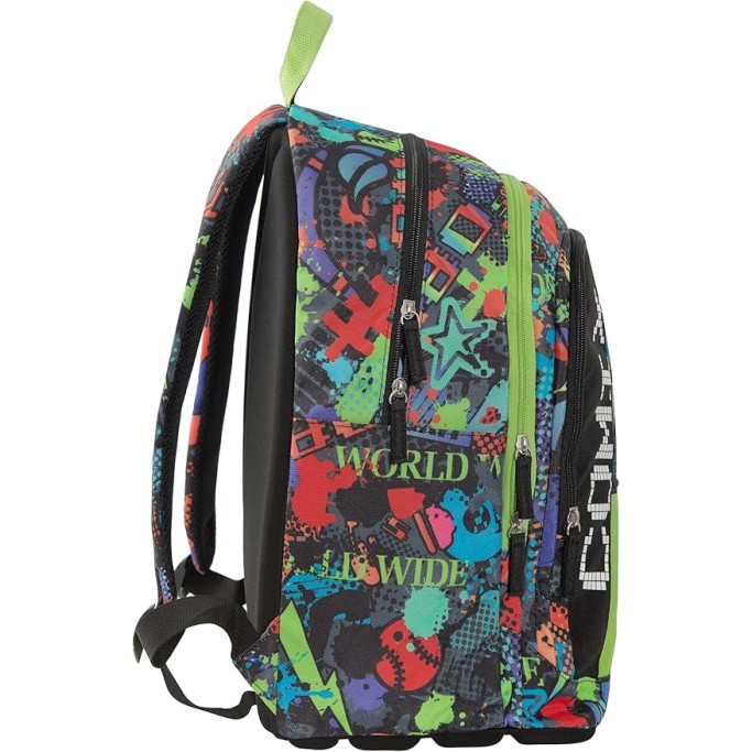 Zaino scuola estensibile bright street boy con scritta luminosa