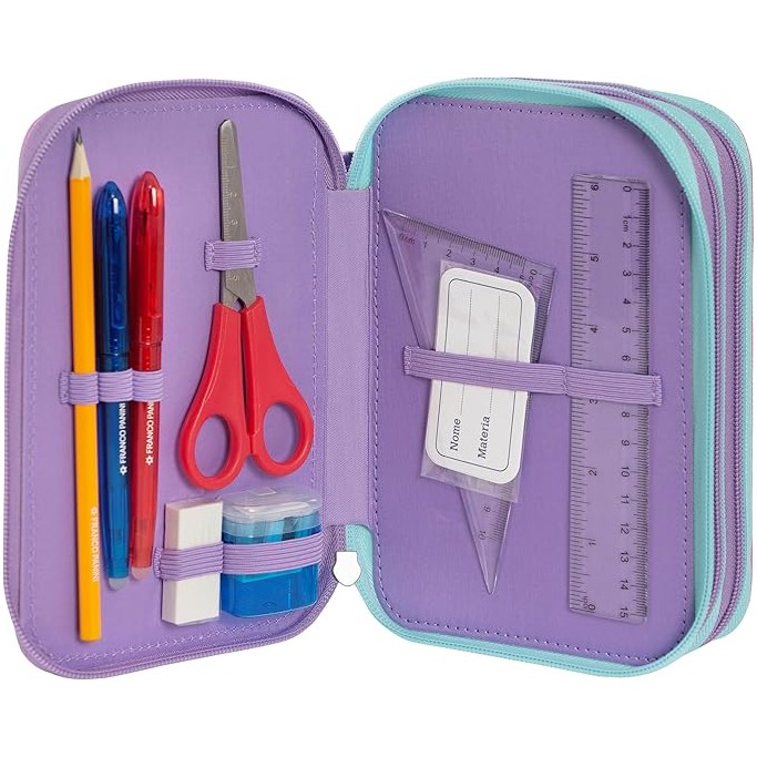 Astuccio 3 zip Mofumofu Unicorno