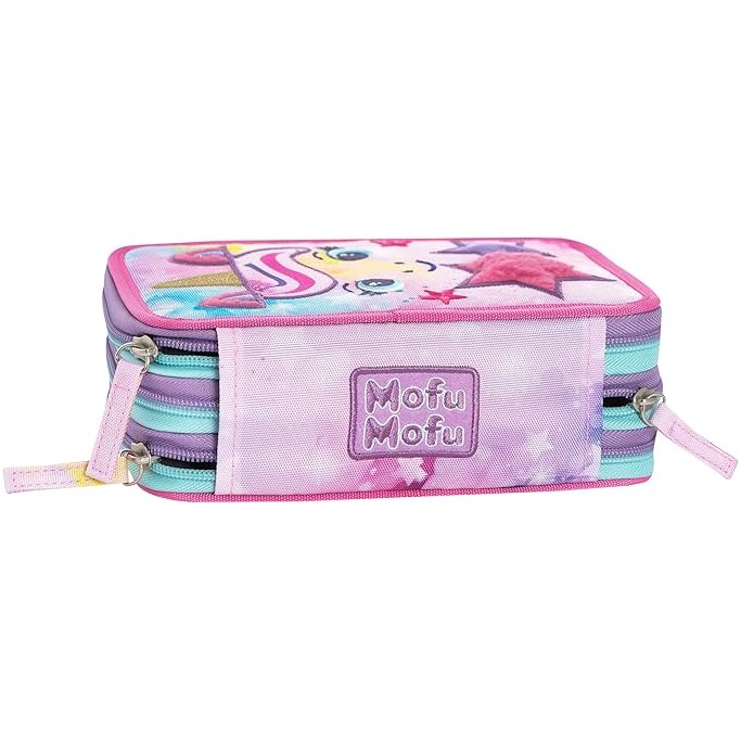 Astuccio 3 zip Mofumofu Unicorno