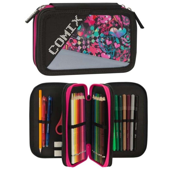 COMIX BRIGHT HEARTS GIRL ASTUCCIO 3 ZIP
