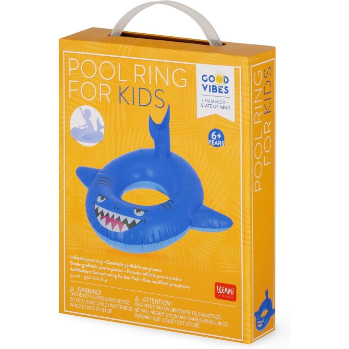 Legami, Ciambella Blu a Forma di Squalo, Diametro 80 cm