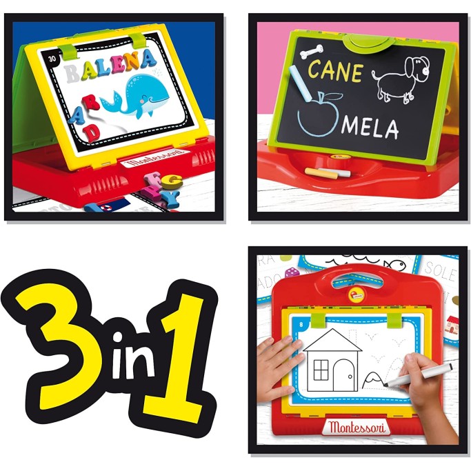 Montessori la Lavagnona Magnetica, 3 Lavagne in 1