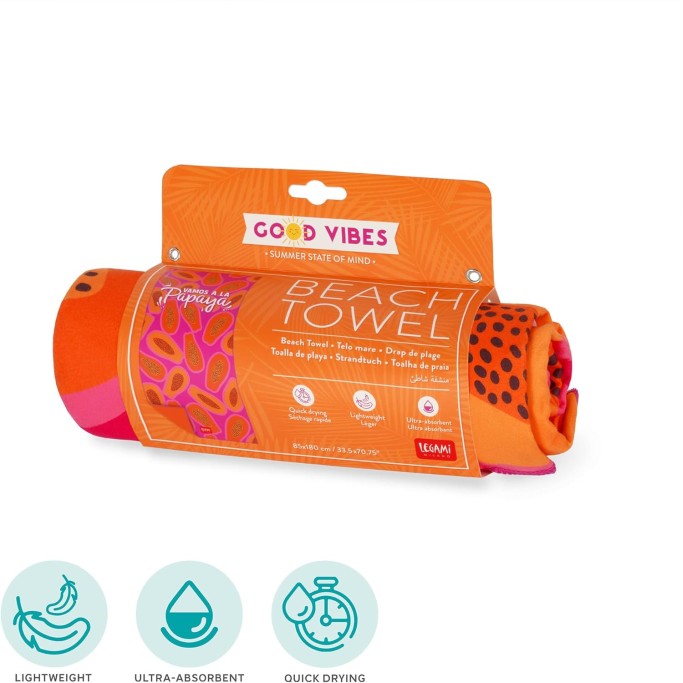 Telo Microfibra Mare Papaya - Ultraleggero 85x180cm