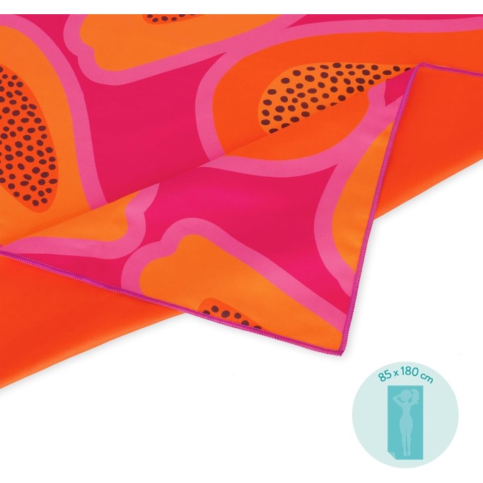 Telo Microfibra Mare Papaya - Ultraleggero 85x180cm