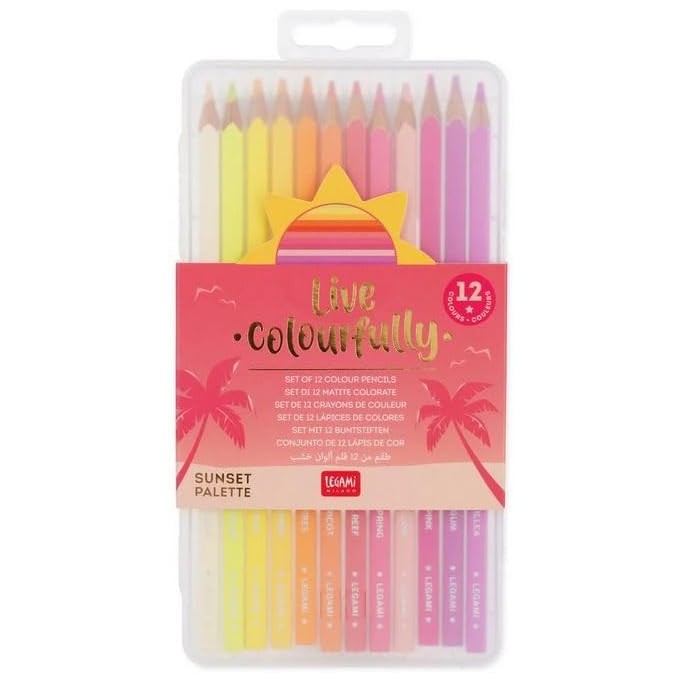 Legami Set di 12 Matite Colorate - Sunset Palette