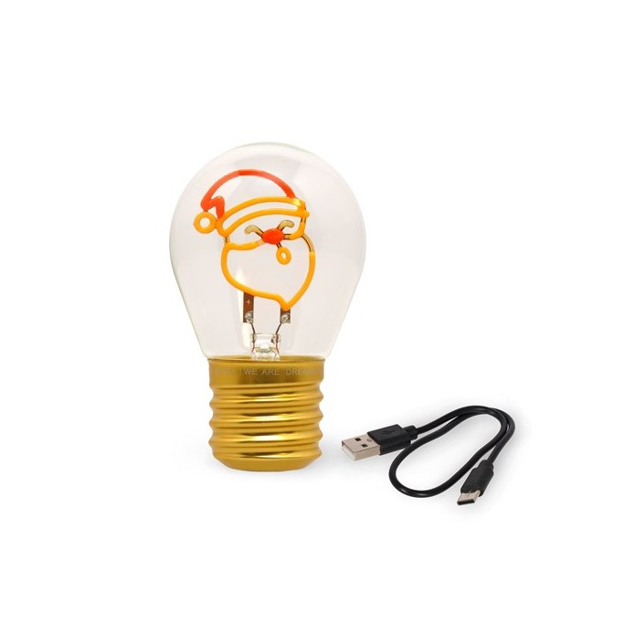 Legami Natale, Lampada da Tavolo a forma di Lampadina Babbo Natale