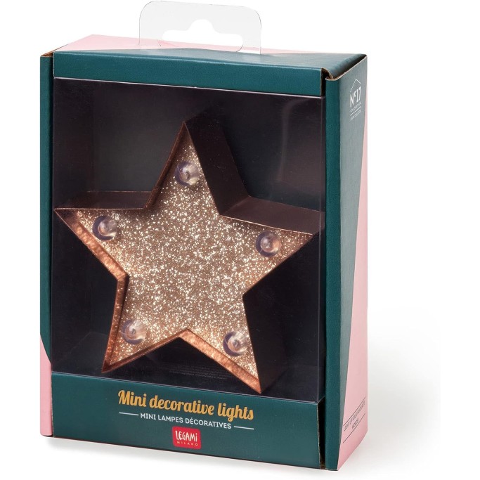 Legami Natale, Mini Luce Decorativa,10x9,5 cm, Tema Stars