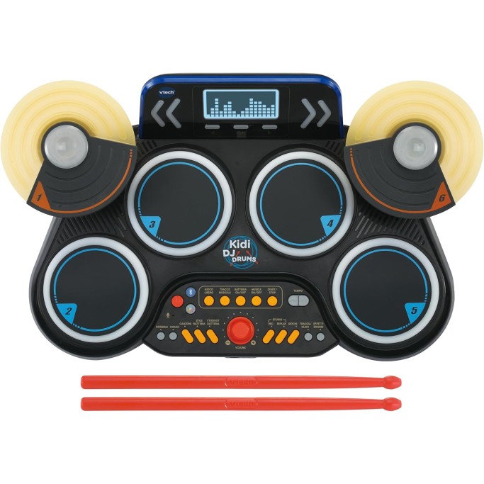 VTech Kidi DJ Drums, Batteria Elettronica per Bambini con Pad Luminosi