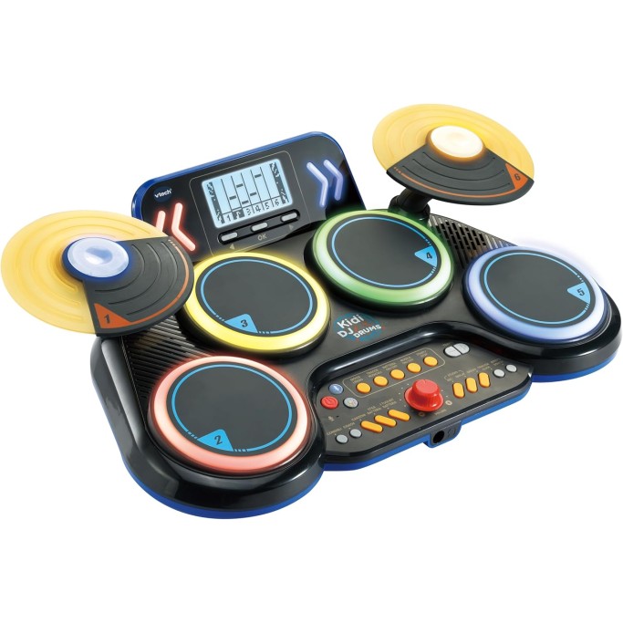 VTech Kidi DJ Drums, Batteria Elettronica per Bambini con Pad Luminosi