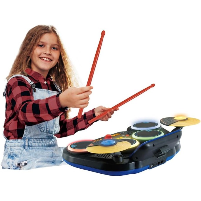 VTech Kidi DJ Drums, Batteria Elettronica per Bambini con Pad Luminosi