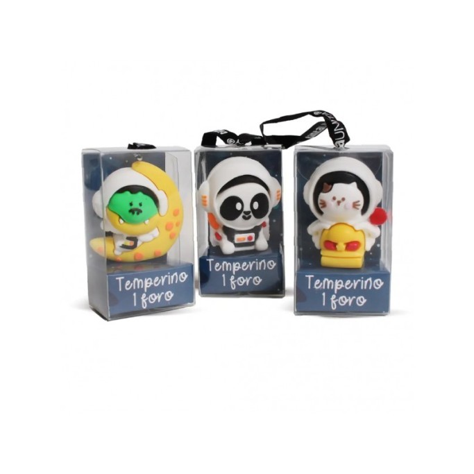 TintaUnita Zoo con animali nello spazio, Temperino 3D in confezione regalo