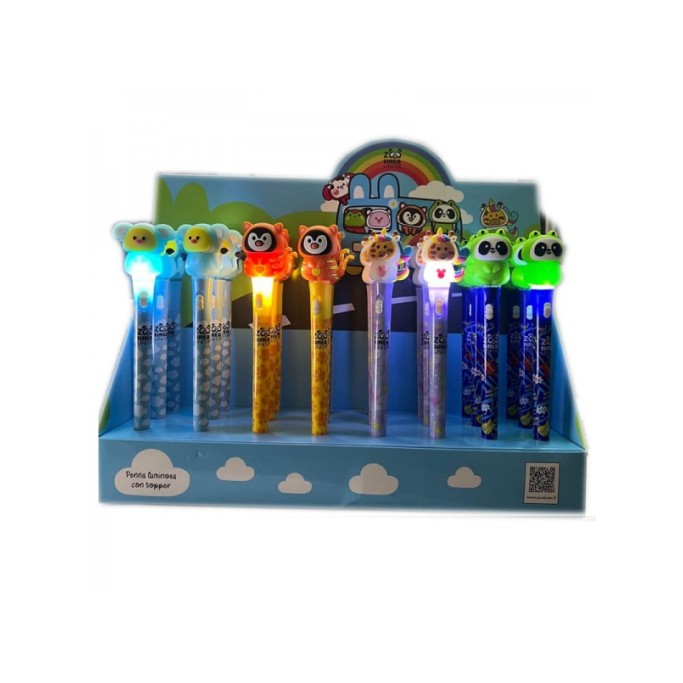 PENNA LUMINOSA CON TOPPER TINTAUNITA ZOO