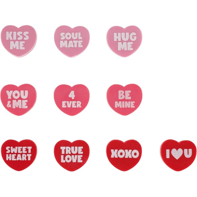 Mini Distributore Gomme per Cancellare, Love Dispenser, 15 Gomme, Gomma a forma Cuore,