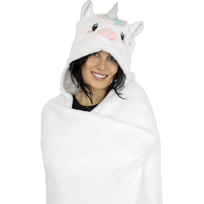 Legami Coperta con Cappuccio Cosy Hugs! Tema Unicorn