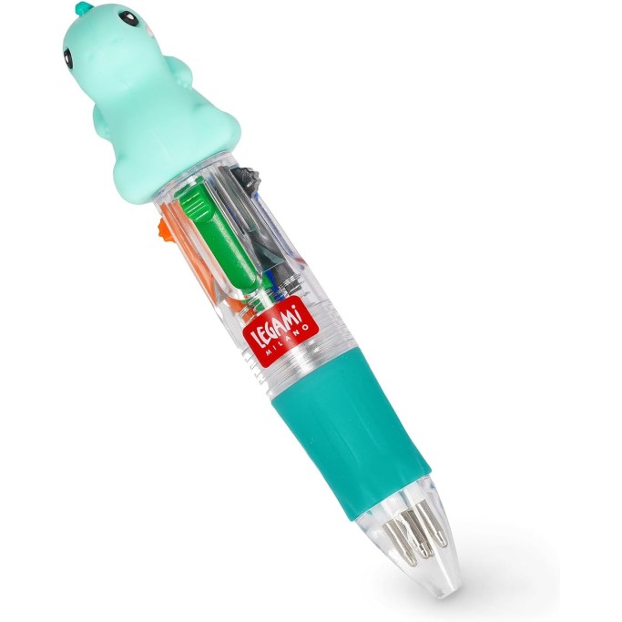 Legami Mini Penna a Sfera 4 Colori, Mini Magic Rainbow Dino