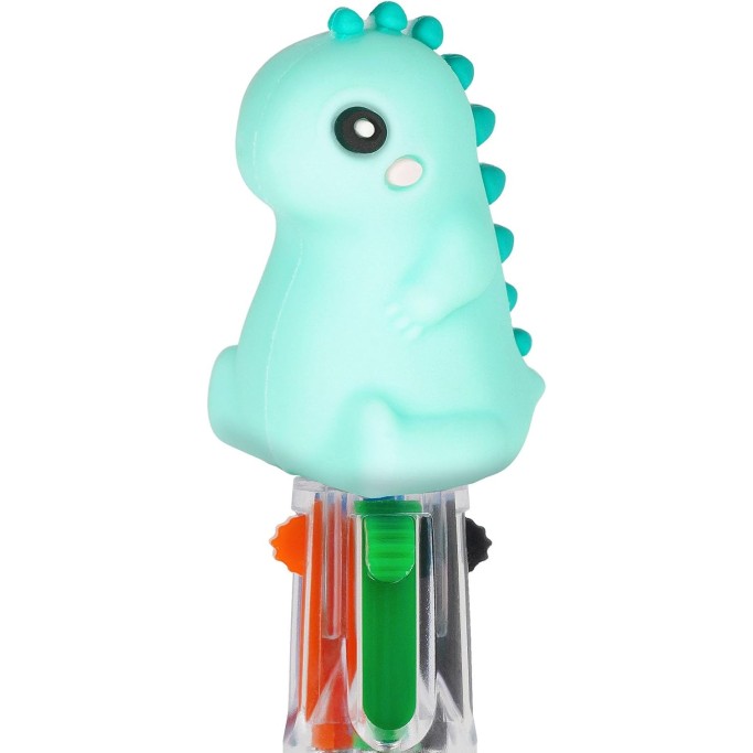 Legami Mini Penna a Sfera 4 Colori, Mini Magic Rainbow Dino