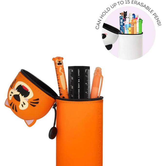Legami Kawaii Astuccio Scuola 2 in 1 in Morbido Silicone Tema Tigre