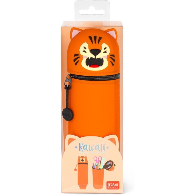 Legami Kawaii Astuccio Scuola 2 in 1 in Morbido Silicone Tema Tigre