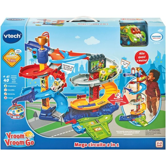 VTech Vroom Vroom Go Mega Circuito 2 in 1