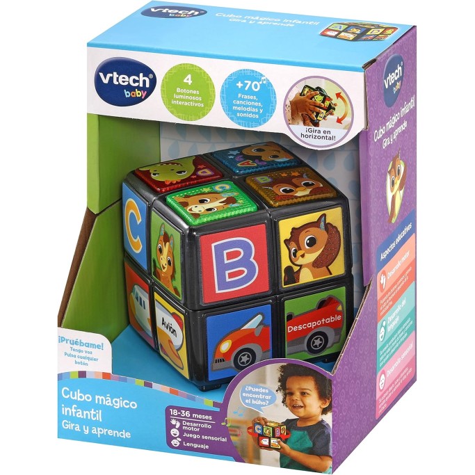 VTech- Cubo Magico per Bambini Gira e impara