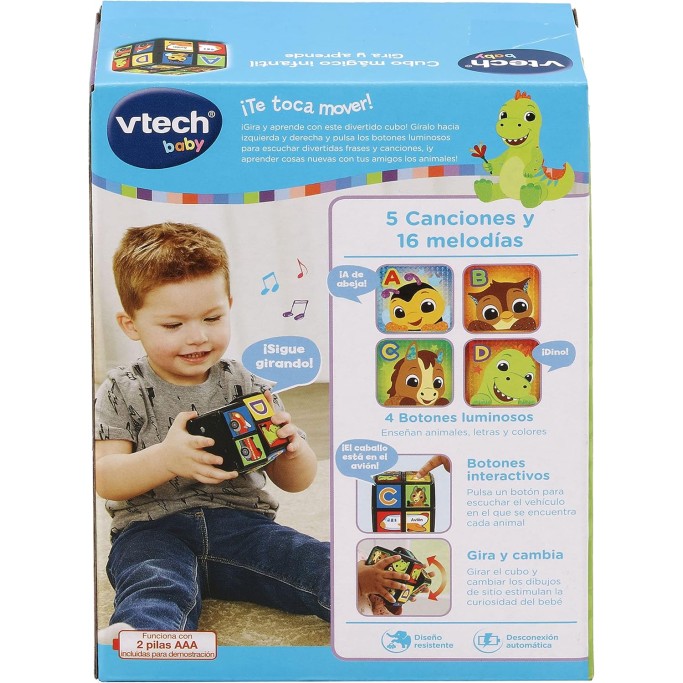 VTech- Cubo Magico per Bambini Gira e impara
