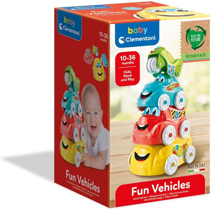 Clementoni, Veicoli Attività impilabili , Macchinine per Bambini 10+ Mesi