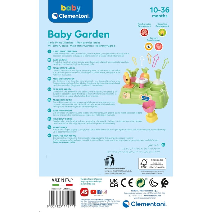 Baby Garden Banchetto in Plastica con 6 Elementi da Inserire