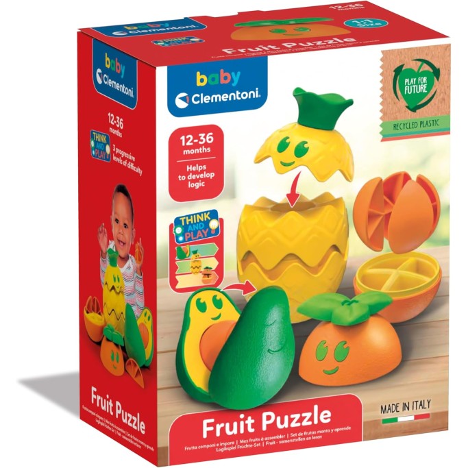 Clementoni, Baby Fruit Puzzle, Gioco Componibile con Frutta per Bambini 12-36 Mesi