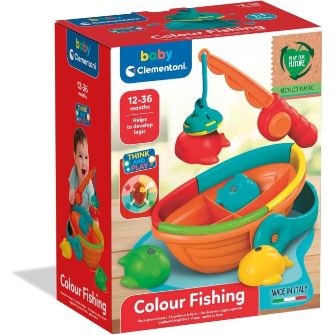 Clementoni, Baby Colour Fishing, Gioco Pesca Bambini 12-36 Mesi
