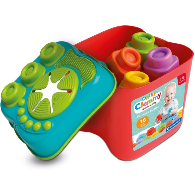 Clementoni Soft Clemmy Touch, Build And Play Sensory Bucket