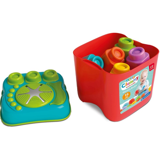 Clementoni Soft Clemmy Touch, Build And Play Sensory Bucket