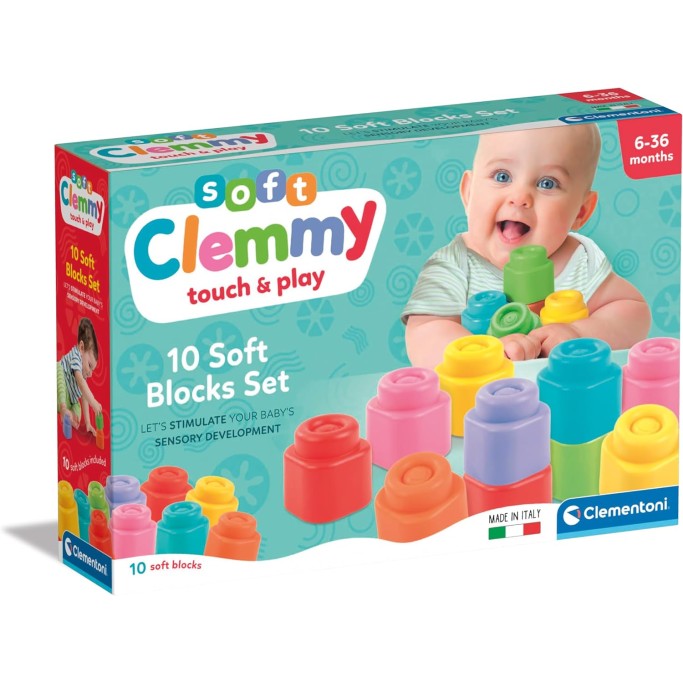 Mattoncini Costruzioni Morbide Soft Clemmy, Set 10 Mattoncini
