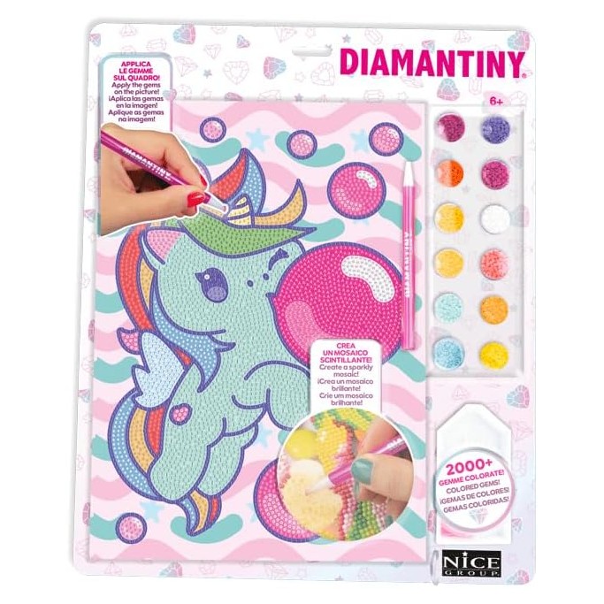DIAMANTINY Design Art Kawaii Unicorno con Fiori