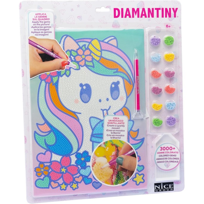 DIAMANTINY Design Art Kawaii Unicorno con Fiori