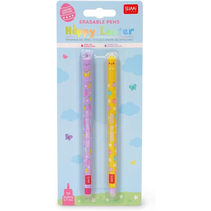 Set 6 Penne Gel Cancellabili 0,5 Mm Con Gomma Termica – Inchiostro Termico, Motivi Animali, Per Scuola E Ufficio