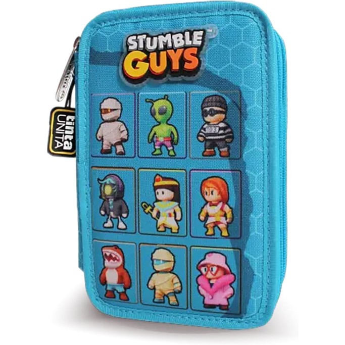 Astuccio 3 Zip Tinta Unita Stumble Guys
