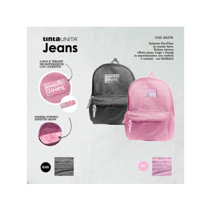 Zainetto Freetime glitterato Jeans TINTA UNITA